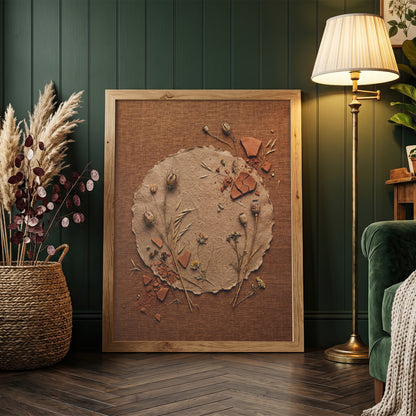 Deckle-Edge Botanical Still Life Print - Terracotta Boho
