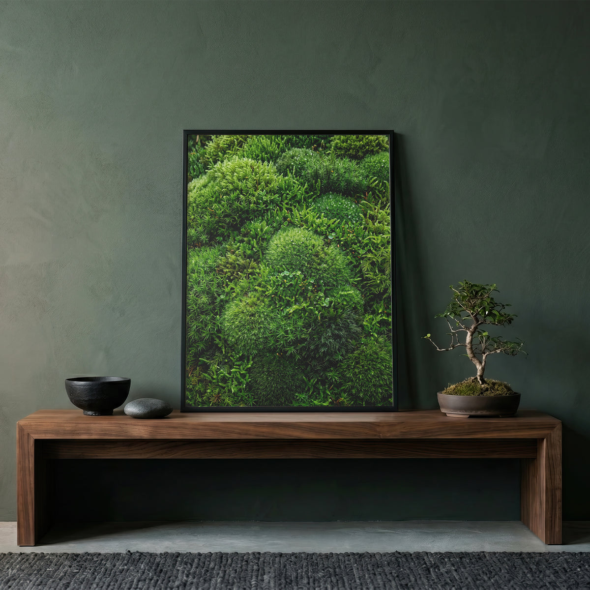 Lush Green Living Moss Art Print - Biophilic Nature