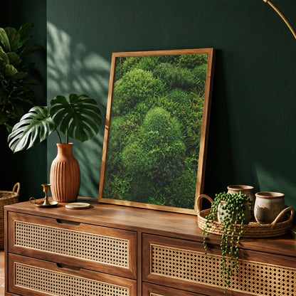 Lush Green Living Moss Art Print - Biophilic Nature