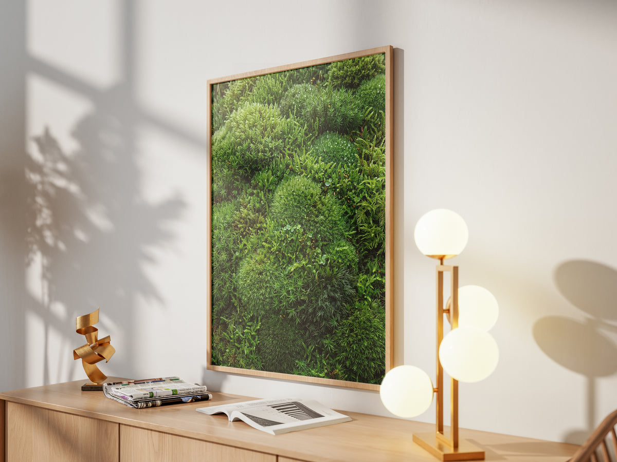 Lush Green Living Moss Art Print - Biophilic Nature