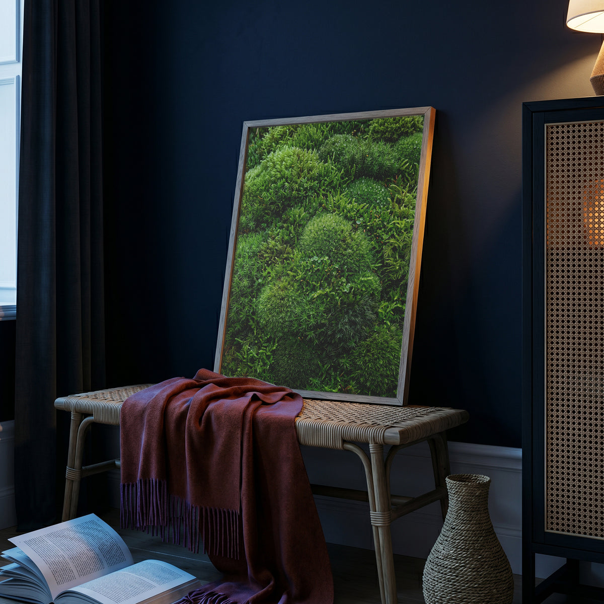Lush Green Living Moss Art Print - Biophilic Nature