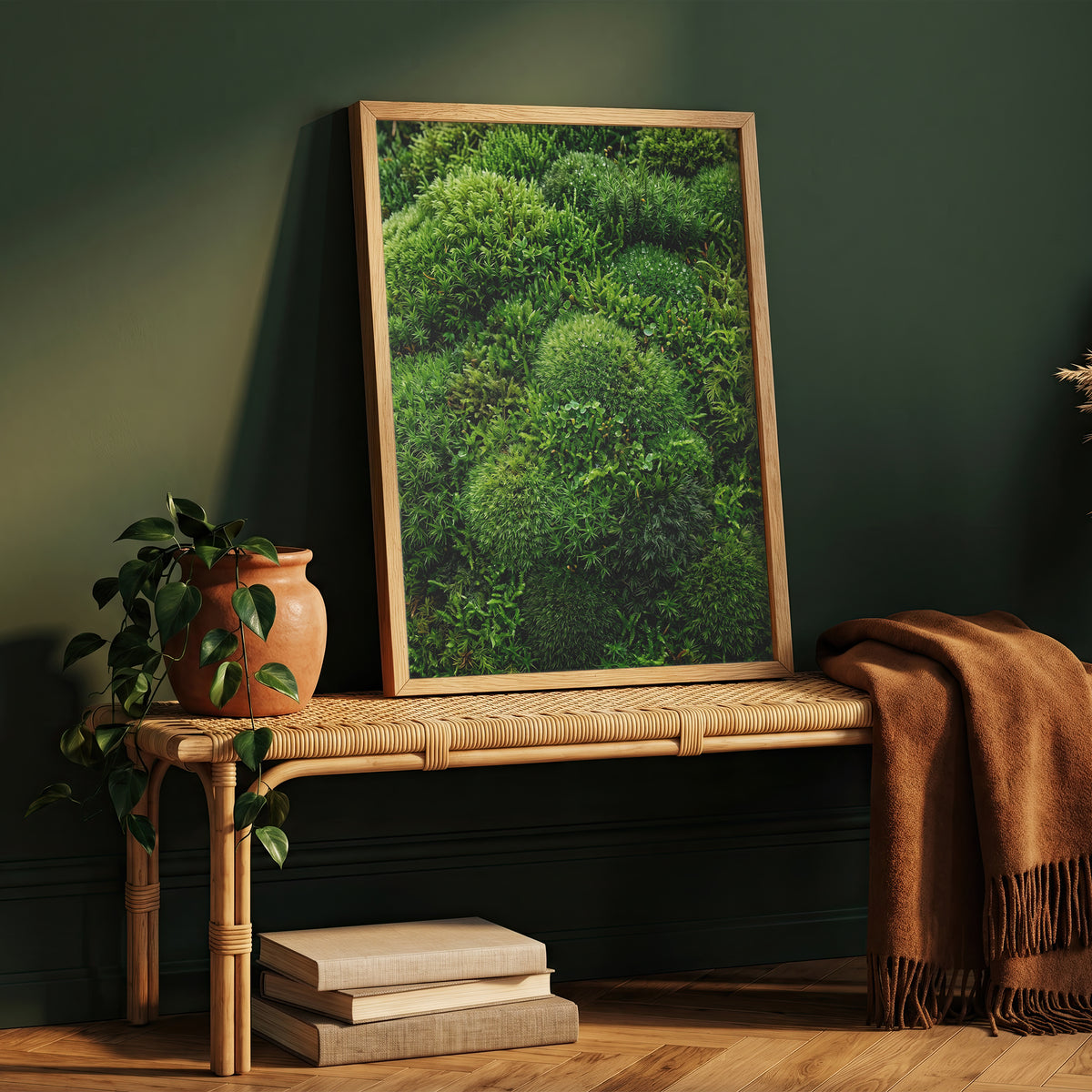 Lush Green Living Moss Art Print - Biophilic Nature