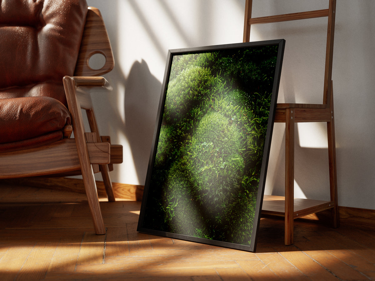 Lush Green Living Moss Art Print - Biophilic Nature