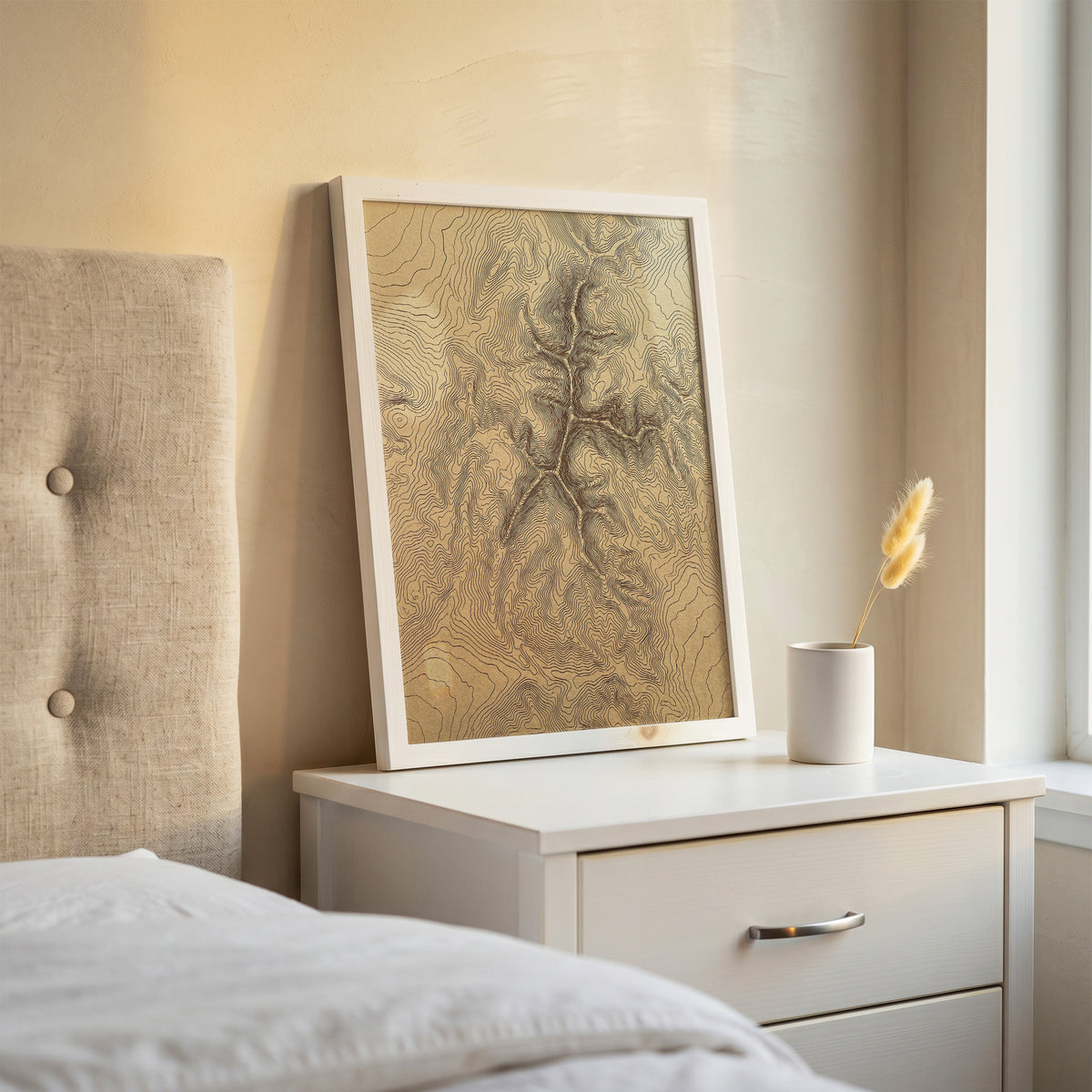 Mountain Ridge Topographic Map Print - Minimalist Contour
