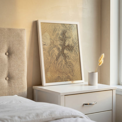 Mountain Ridge Topographic Map Print - Minimalist Contour