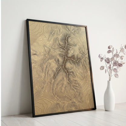 Mountain Ridge Topographic Map Print - Minimalist Contour