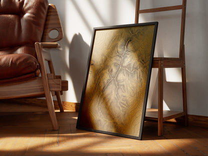Mountain Ridge Topographic Map Print - Minimalist Contour