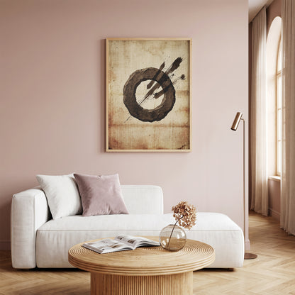 Zen Ensō Stone Circle Art Print - Japanese Calligraphy