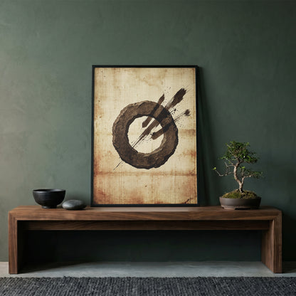 Zen Ensō Stone Circle Art Print - Japanese Calligraphy