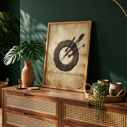 Zen Ensō Stone Circle Art Print - Japanese Calligraphy