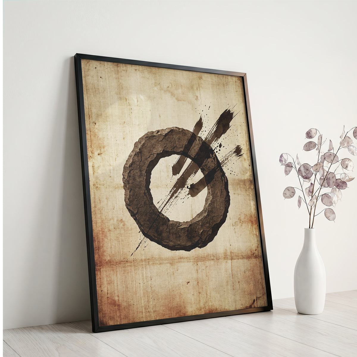 Zen Ensō Stone Circle Art Print - Japanese Calligraphy