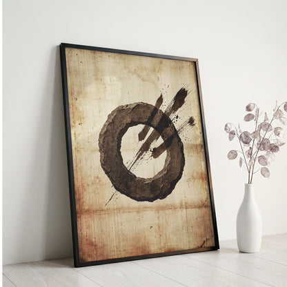 Zen Ensō Stone Circle Art Print - Japanese Calligraphy