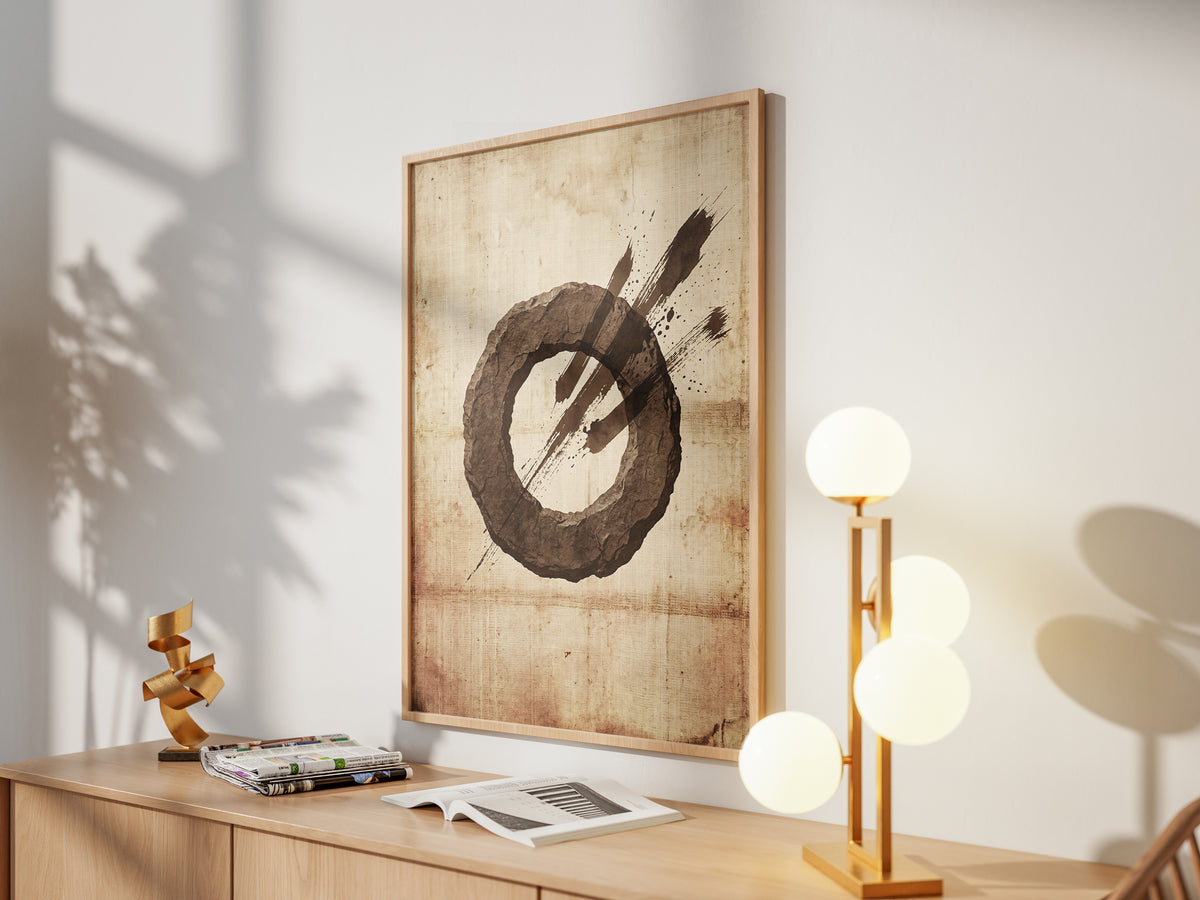 Zen Ensō Stone Circle Art Print - Japanese Calligraphy