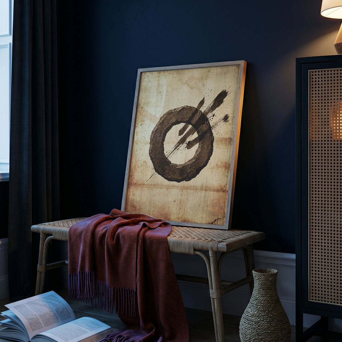 Zen Ensō Stone Circle Art Print - Japanese Calligraphy