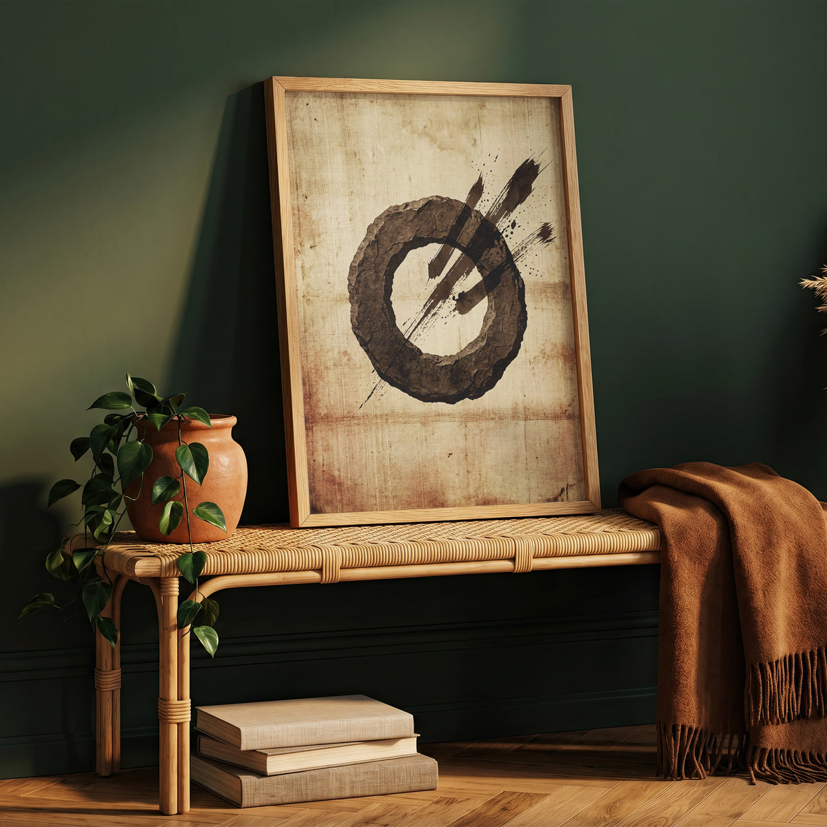 Zen Ensō Stone Circle Art Print - Japanese Calligraphy