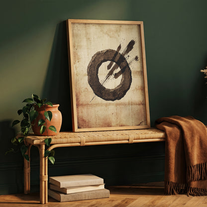 Zen Ensō Stone Circle Art Print - Japanese Calligraphy
