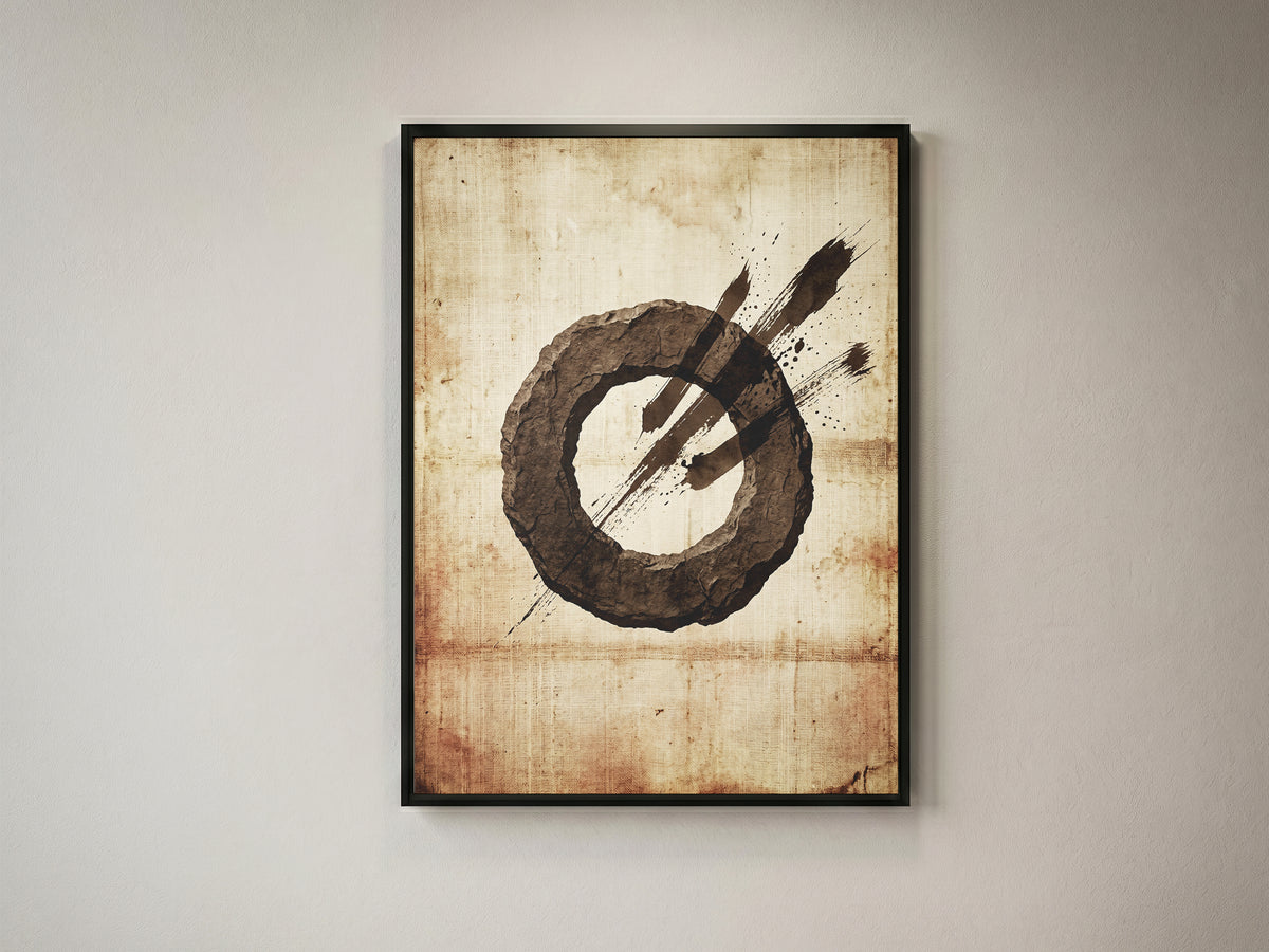 Zen Ensō Stone Circle Art Print - Japanese Calligraphy