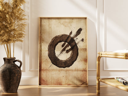 Zen Ensō Stone Circle Art Print - Japanese Calligraphy