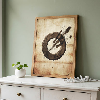 Zen Ensō Stone Circle Art Print - Japanese Calligraphy
