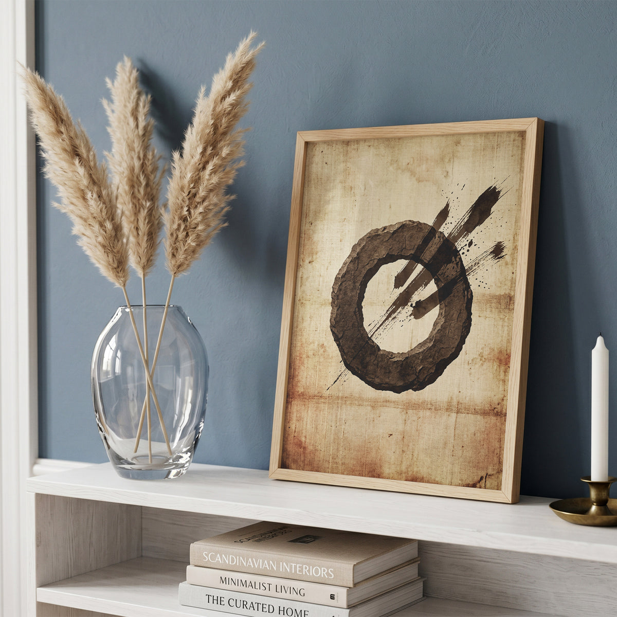 Zen Ensō Stone Circle Art Print - Japanese Calligraphy