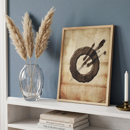 Zen Ensō Stone Circle Art Print - Japanese Calligraphy