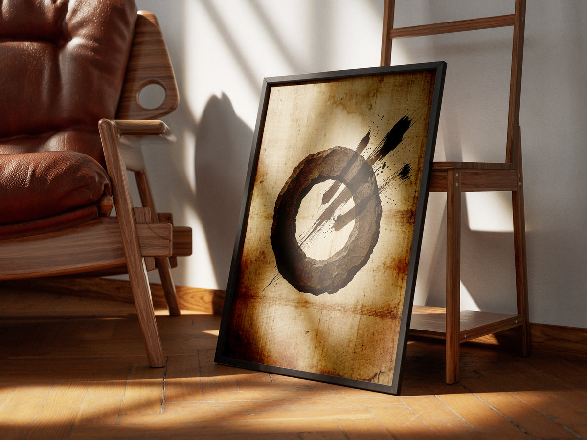 Zen Ensō Stone Circle Art Print - Japanese Calligraphy