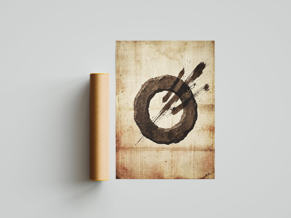 Zen Ensō Stone Circle Art Print - Japanese Calligraphy