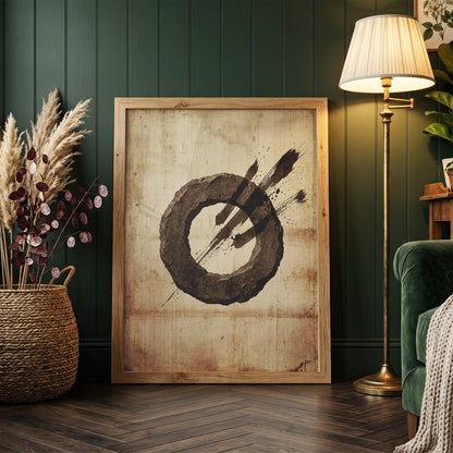Zen Ensō Stone Circle Art Print - Japanese Calligraphy