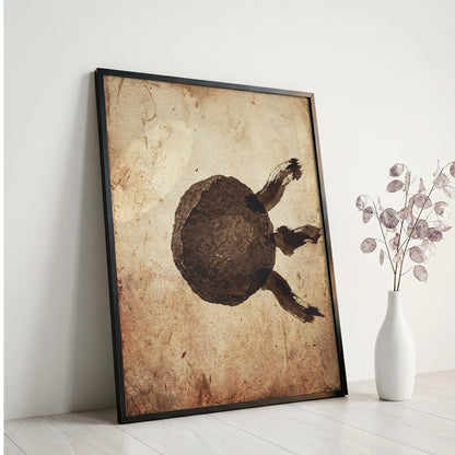 Wabi-Sabi Zen Stone & Brushstrokes Print - Japandi Moon