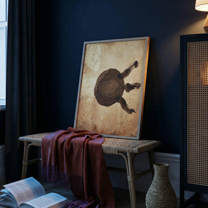 Wabi-Sabi Zen Stone & Brushstrokes Print - Japandi Moon