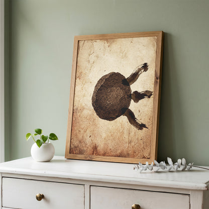 Wabi-Sabi Zen Stone & Brushstrokes Print - Japandi Moon