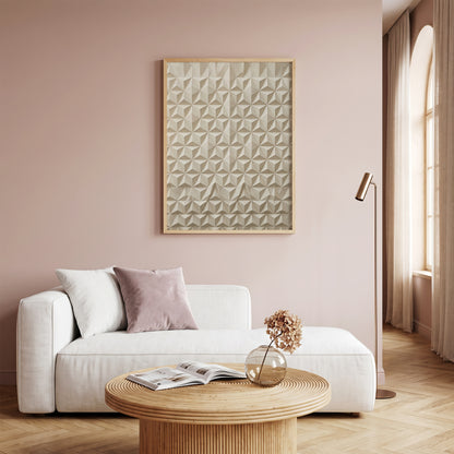 Geometric Origami Tessellation Paper Art Print, Minimalist Japandi Wall Art