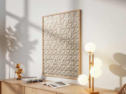 Geometric Origami Tessellation Paper Art Print, Minimalist Japandi Wall Art