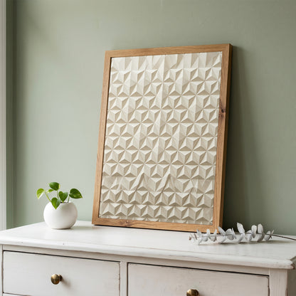 Geometric Origami Tessellation Paper Art Print, Minimalist Japandi Wall Art
