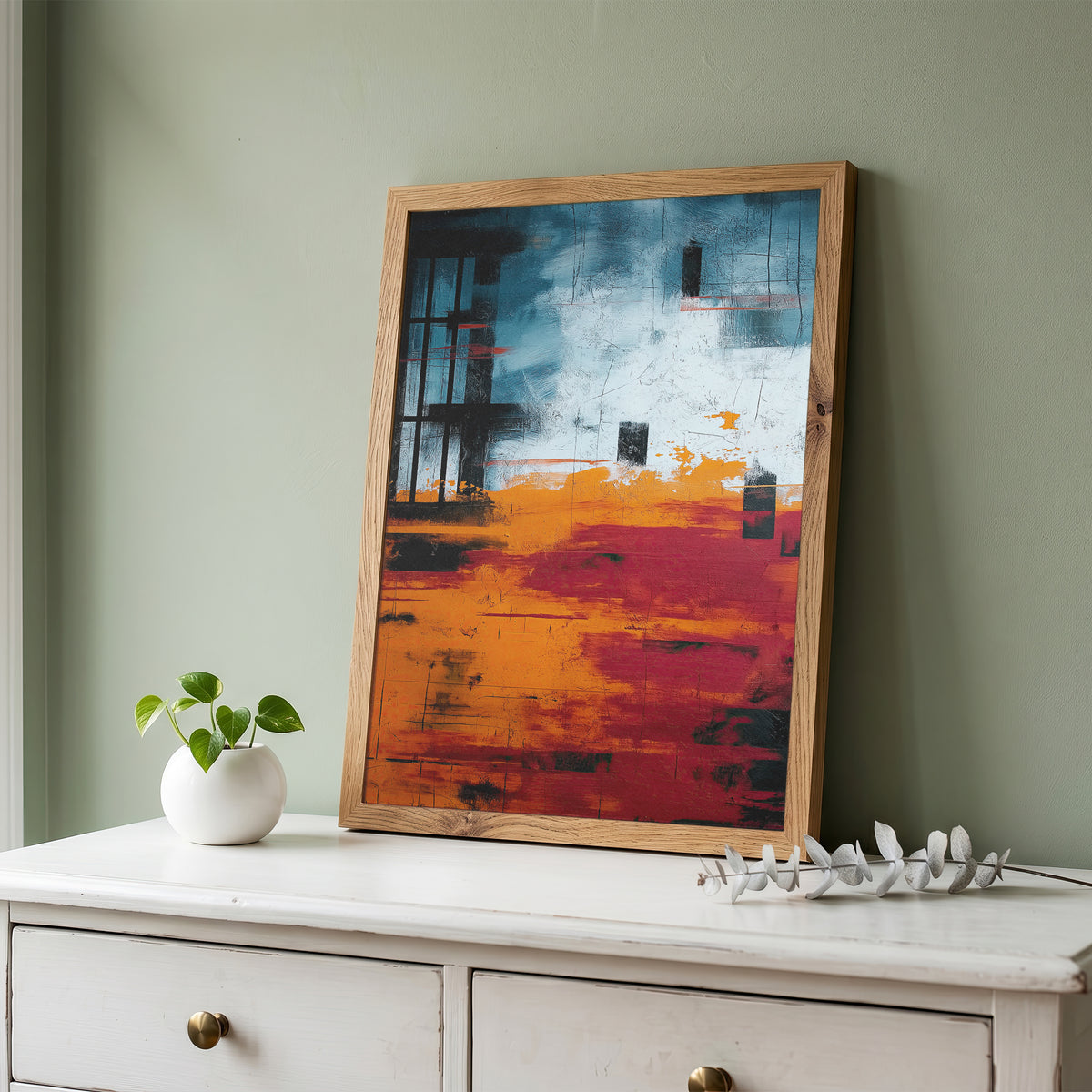 Bold Abstract Expressionist Palette Knife Art Print