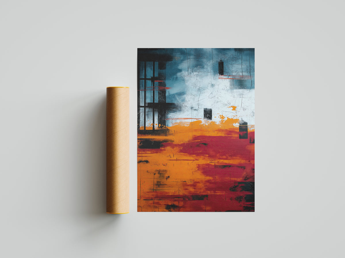 Bold Abstract Expressionist Palette Knife Art Print