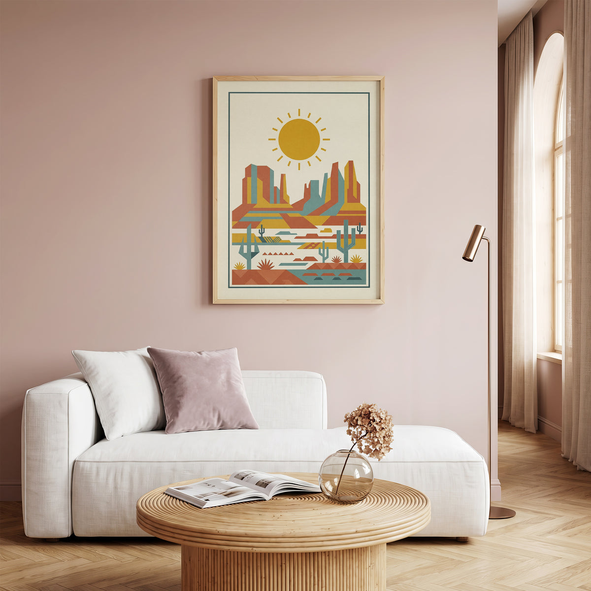 Mid Century Modern Southwestern Desert Art Print