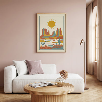 Mid Century Modern Southwestern Desert Art Print