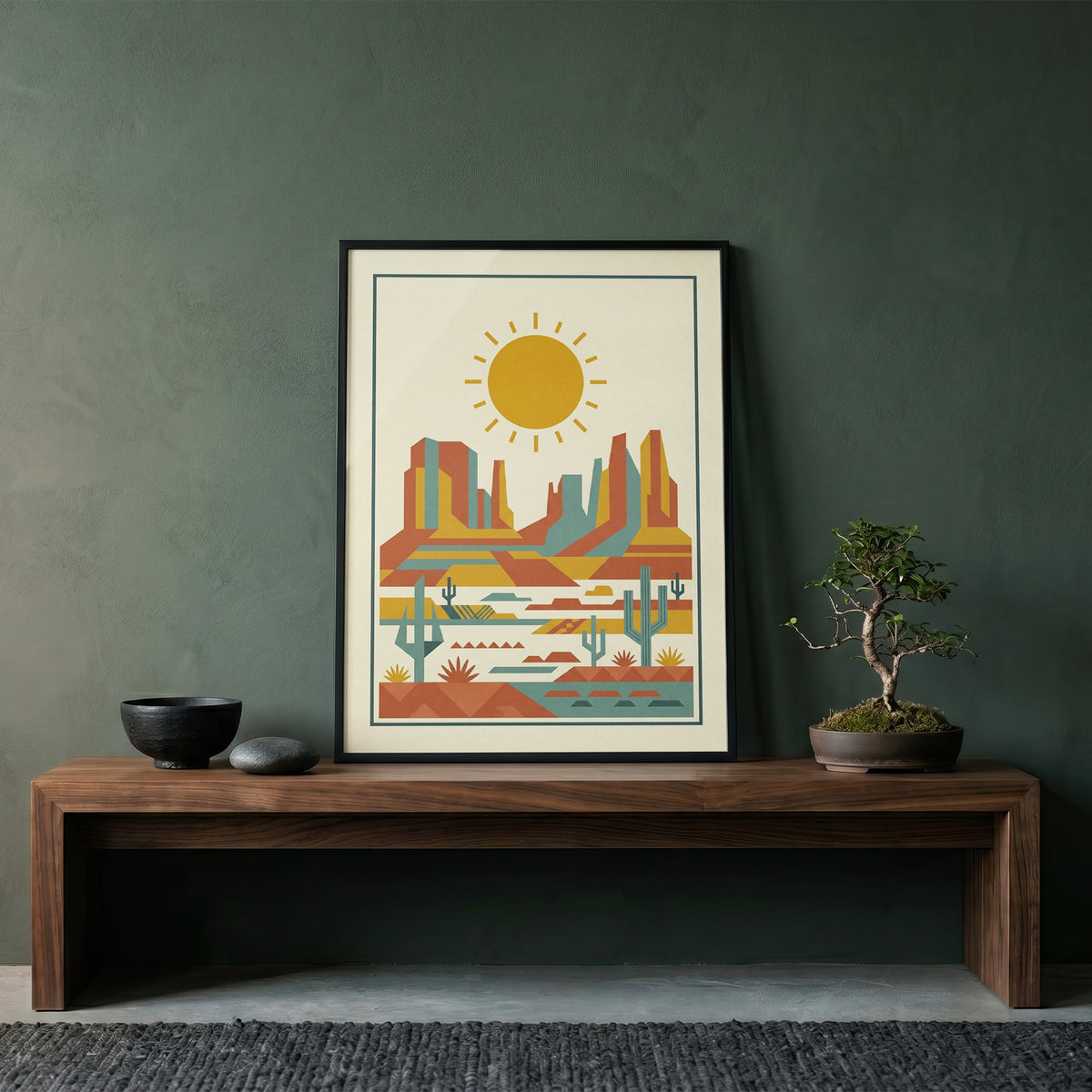 Mid Century Modern Southwestern Desert Art Print