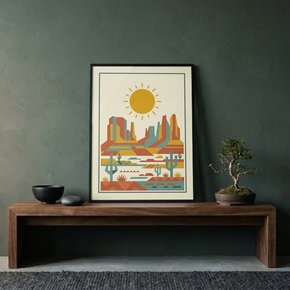 Mid Century Modern Southwestern Desert Art Print