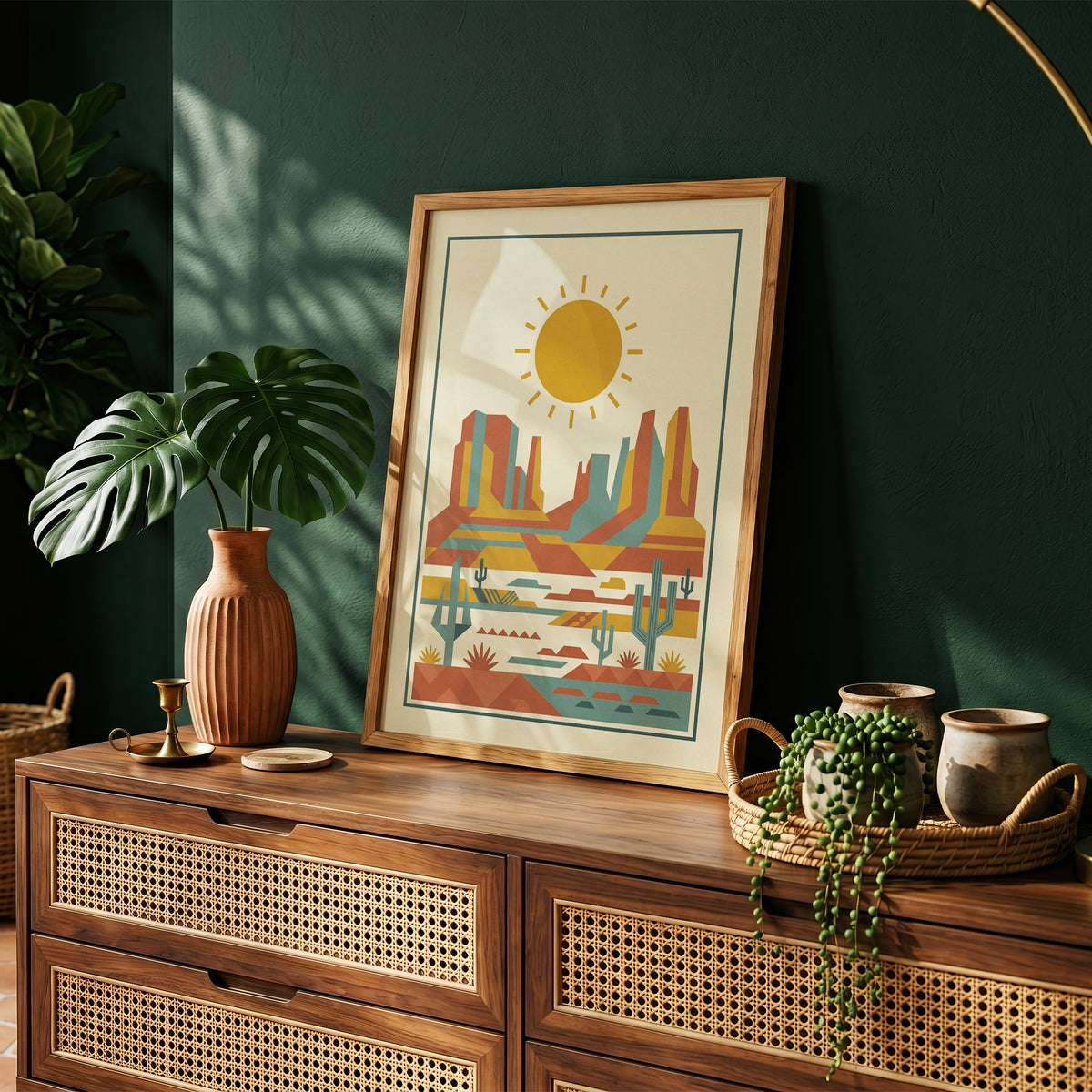 Mid Century Modern Southwestern Desert Art Print