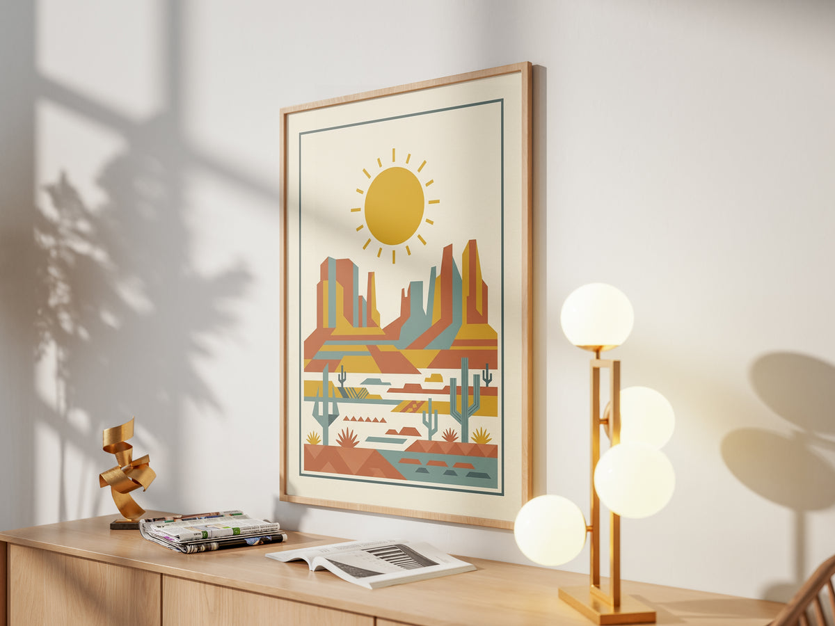 Mid Century Modern Southwestern Desert Art Print