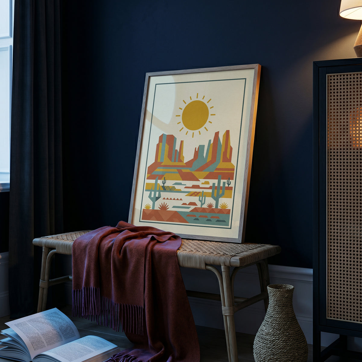 Mid Century Modern Southwestern Desert Art Print