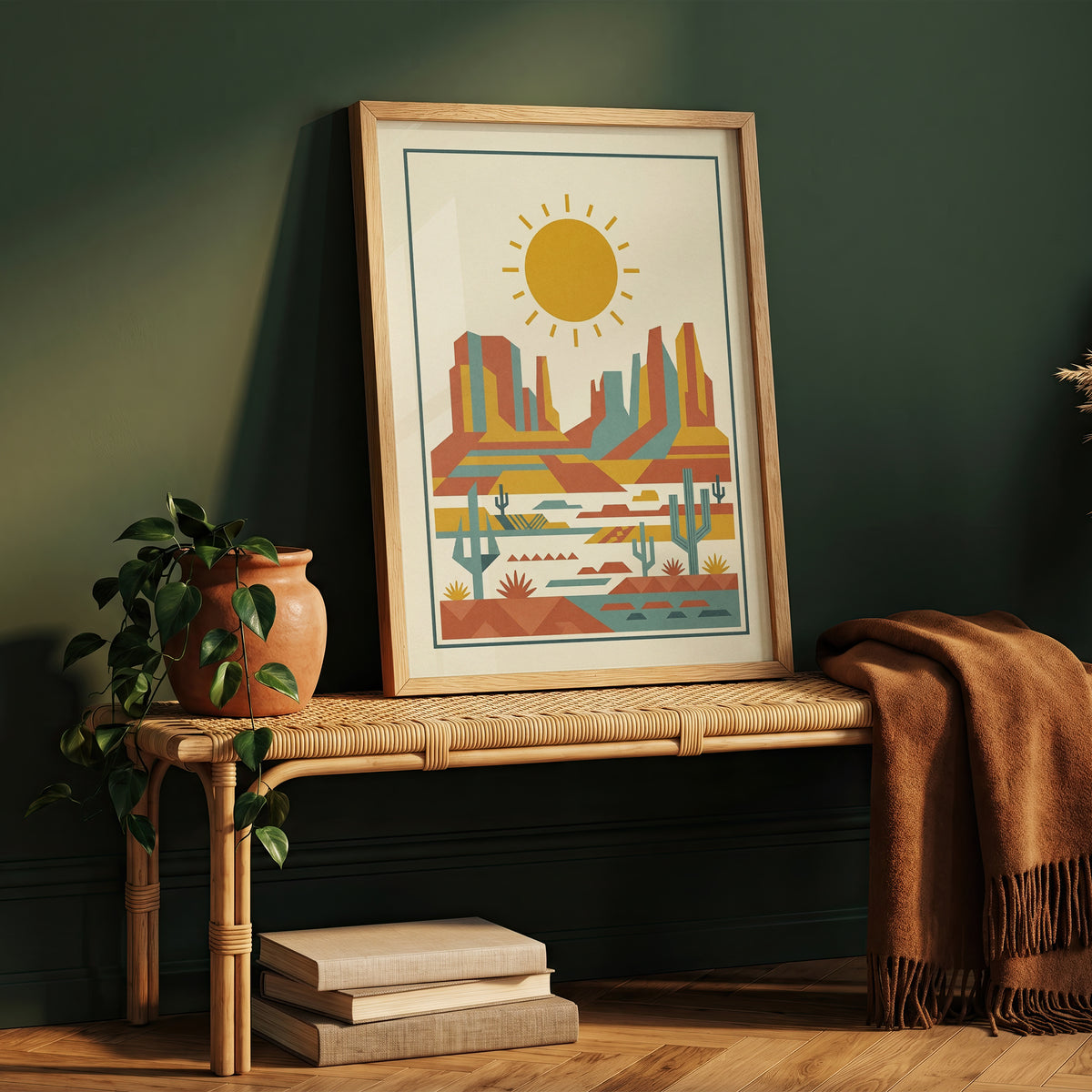 Mid Century Modern Southwestern Desert Art Print