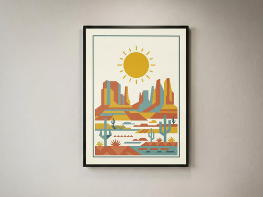 Mid Century Modern Southwestern Desert Art Print