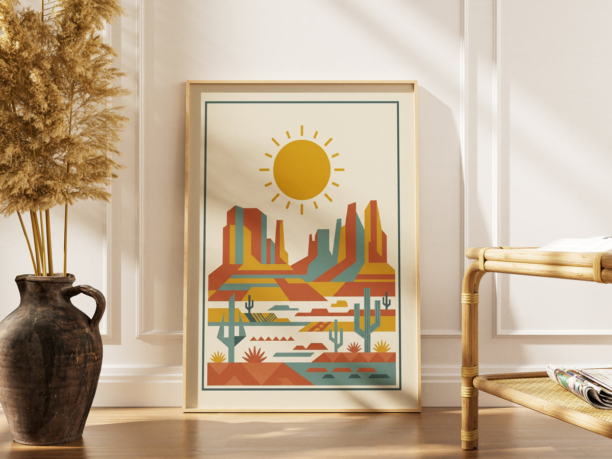 Mid Century Modern Southwestern Desert Art Print