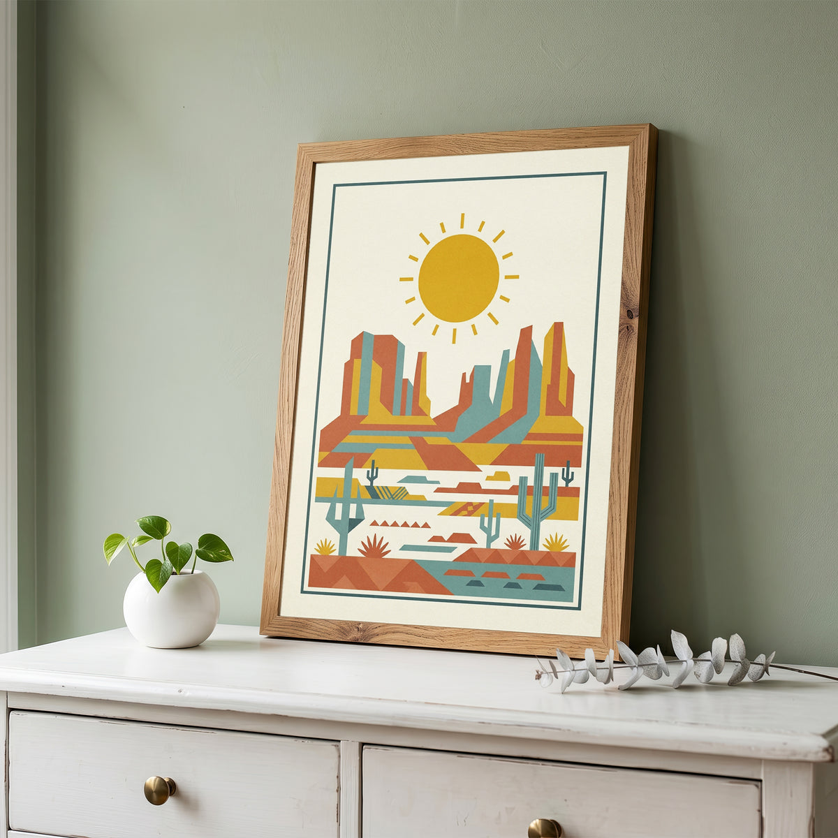 Mid Century Modern Southwestern Desert Art Print