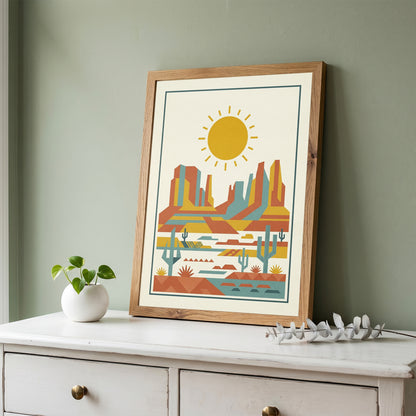 Mid Century Modern Southwestern Desert Art Print