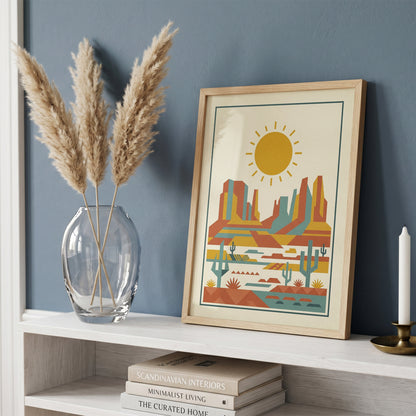 Mid Century Modern Southwestern Desert Art Print