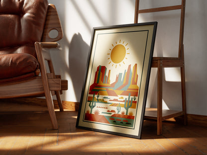 Mid Century Modern Southwestern Desert Art Print